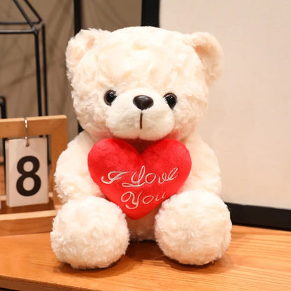 Soft Plush Teddy Bear Holding Rose – Romantic Gift