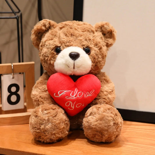 Soft Plush Teddy Bear Holding Rose – Romantic Gift