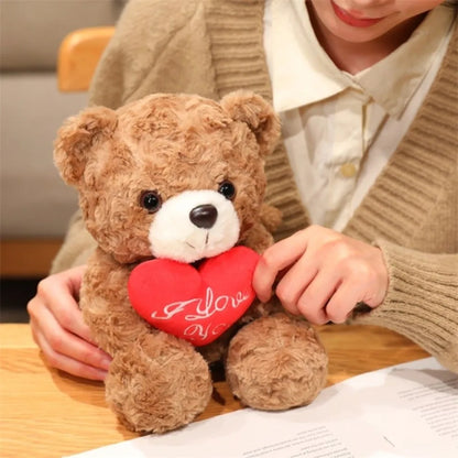 Soft Plush Teddy Bear Holding Rose – Romantic Gift